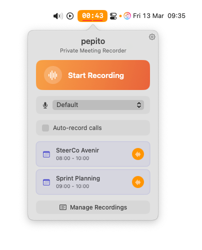 pepito running on MacBook