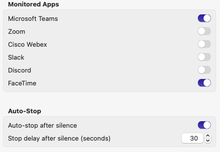 pepito auto-record settings